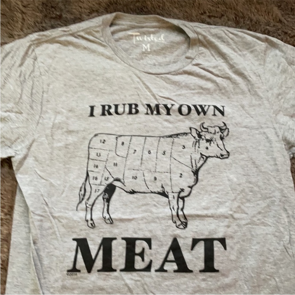 Twisted Wares mens short sleeve teeshirt beef meat bbq graphic small butcher